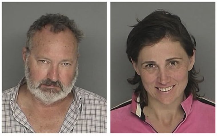 These booking photos provided by the Santa Barbara County Sheriff's Office shows actor Randy Quaid and his wife Evi Quaid. Police arrested the Quaids Saturday Sept. 18, 2010 on charges of felony residential burglary and entering a non-commercial building without consent, a misdemeanor. Police also charged Evi Quaid with resisting arrest. (AP Photo/Santa Barbara County Sheriff)